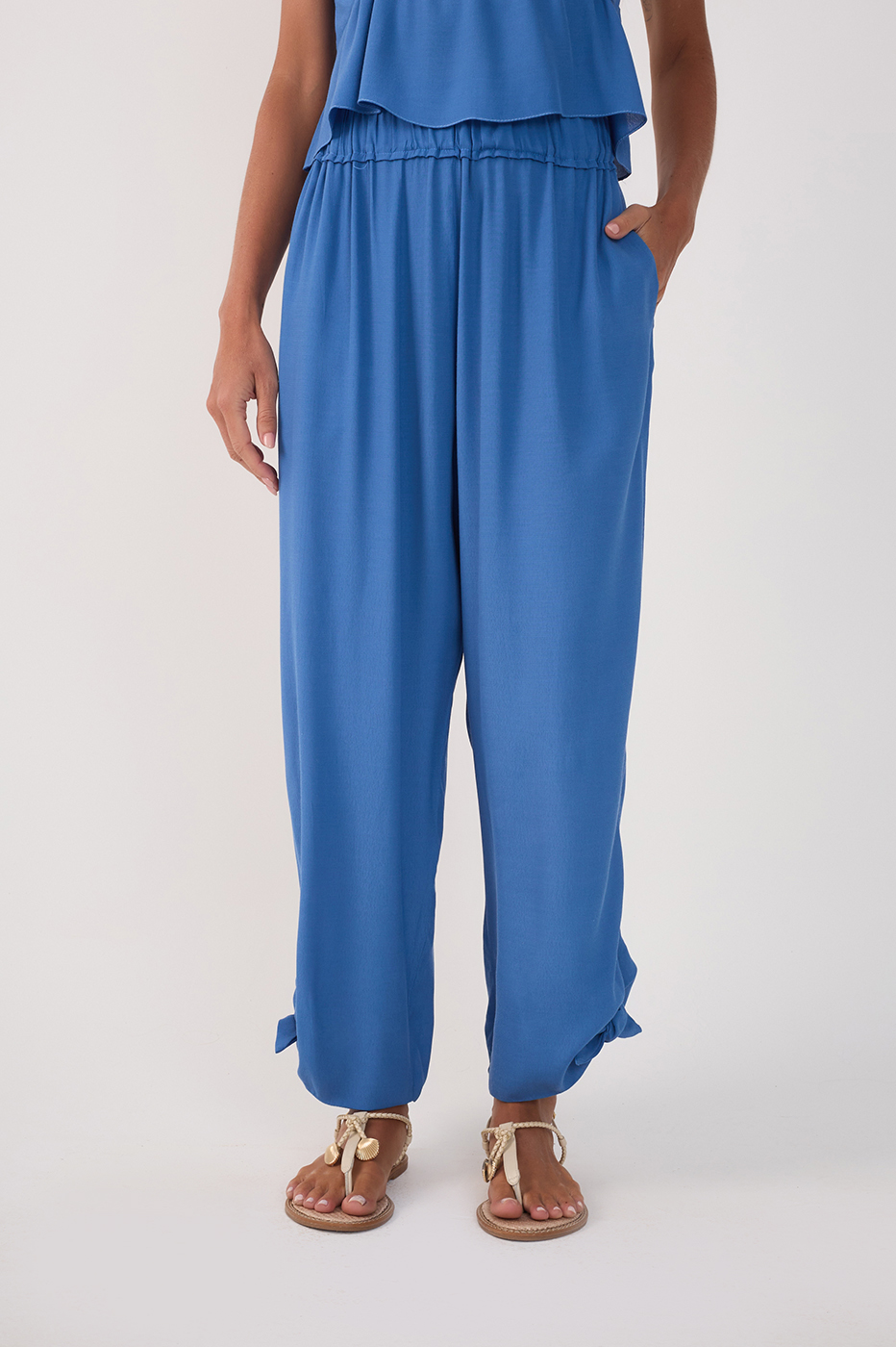 Crepe Knotted Hem Pants_3