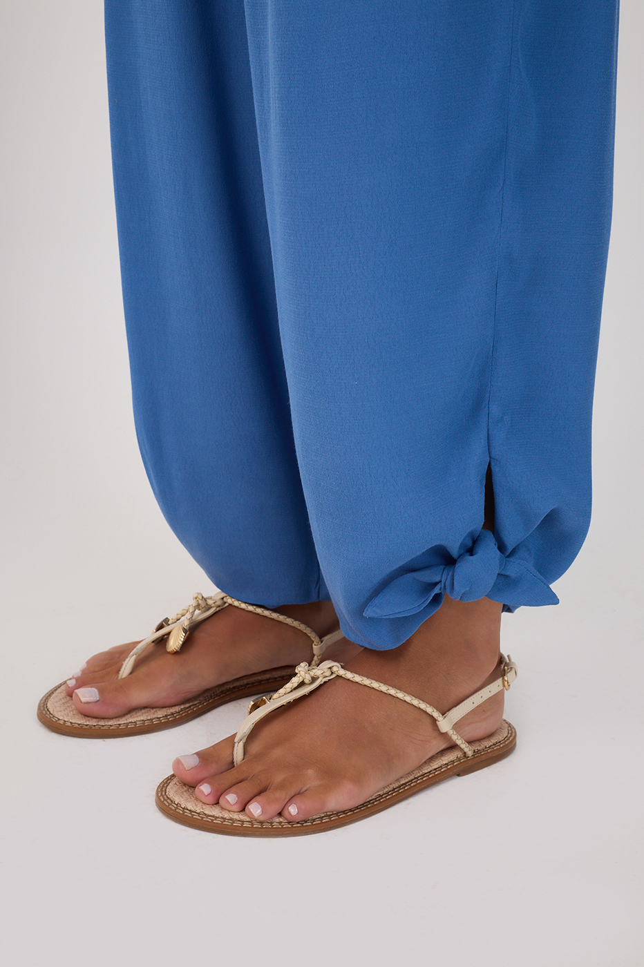 Crepe Knotted Hem Pants_5