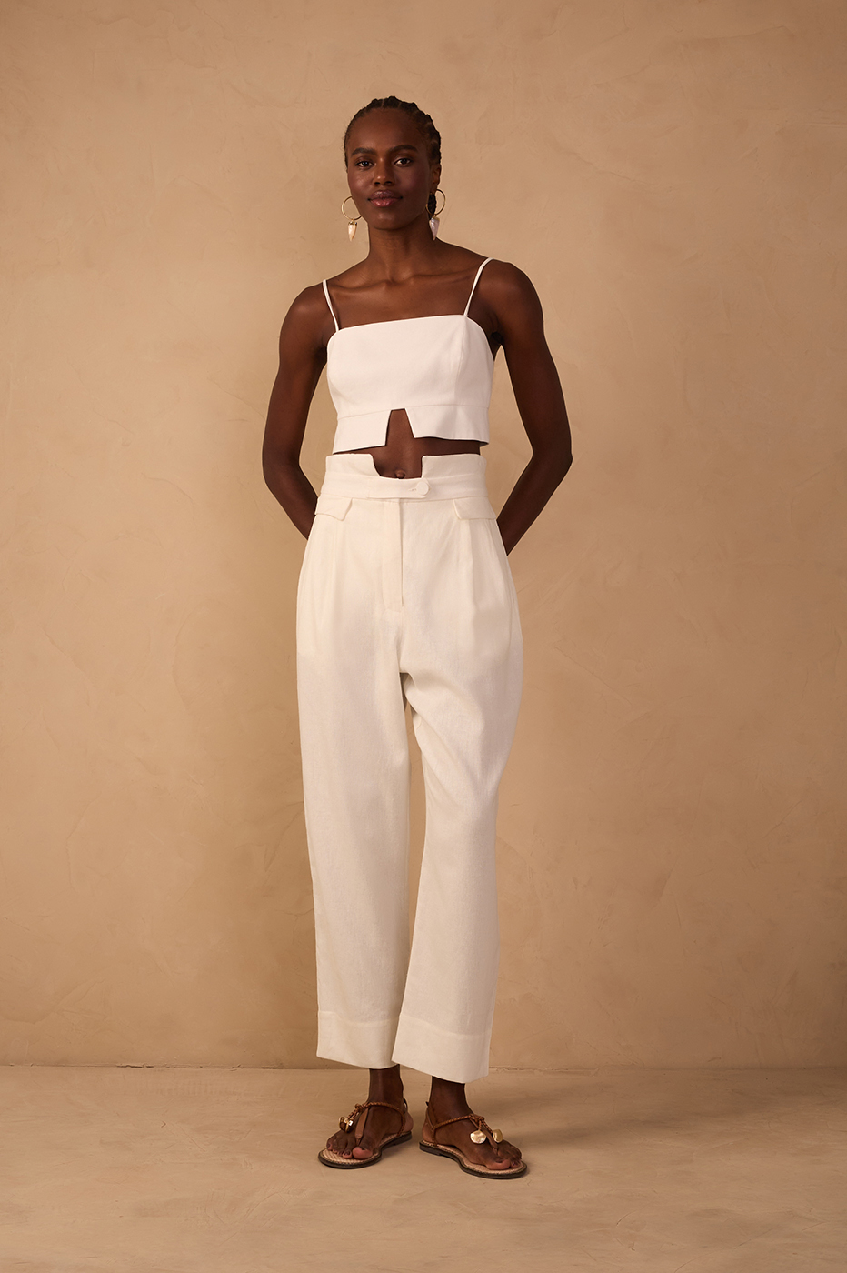 Linen Yoke Waistband Pants