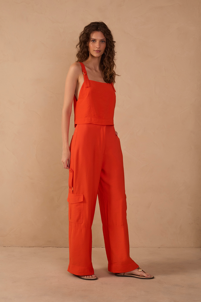 Red Utility Pocket Pants_1