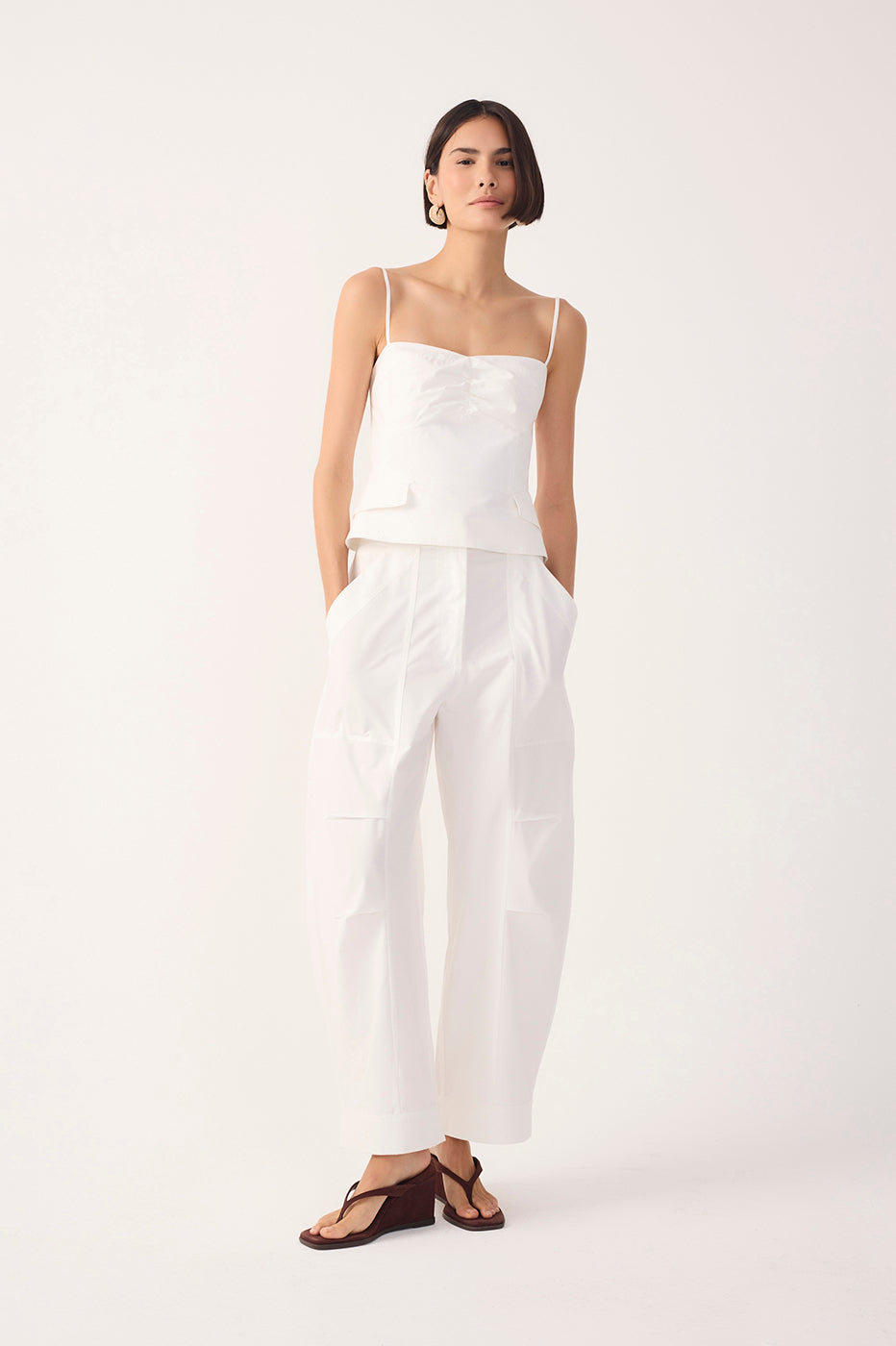 Cotton Pleated Leg Pants_2