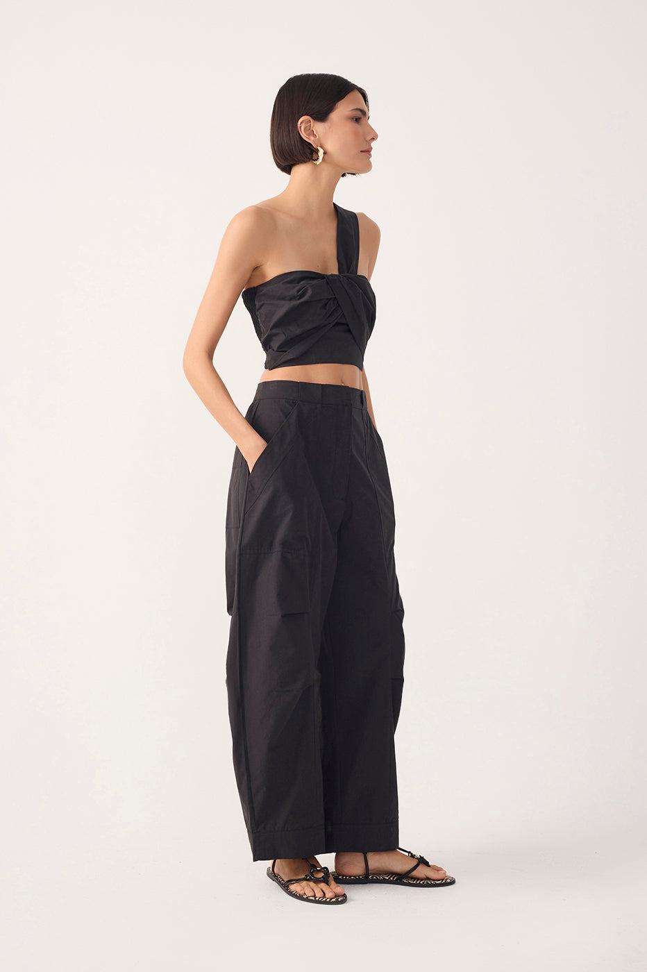 Cotton Pleated Leg Pants_3