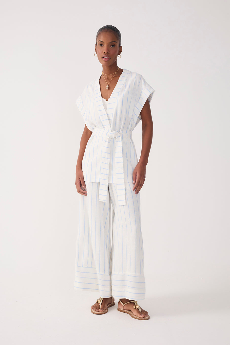 Striped Linen Cropped Pants_2