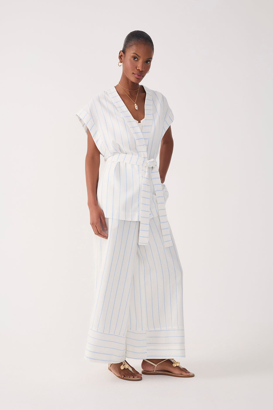 Striped Linen Cropped Pants_3