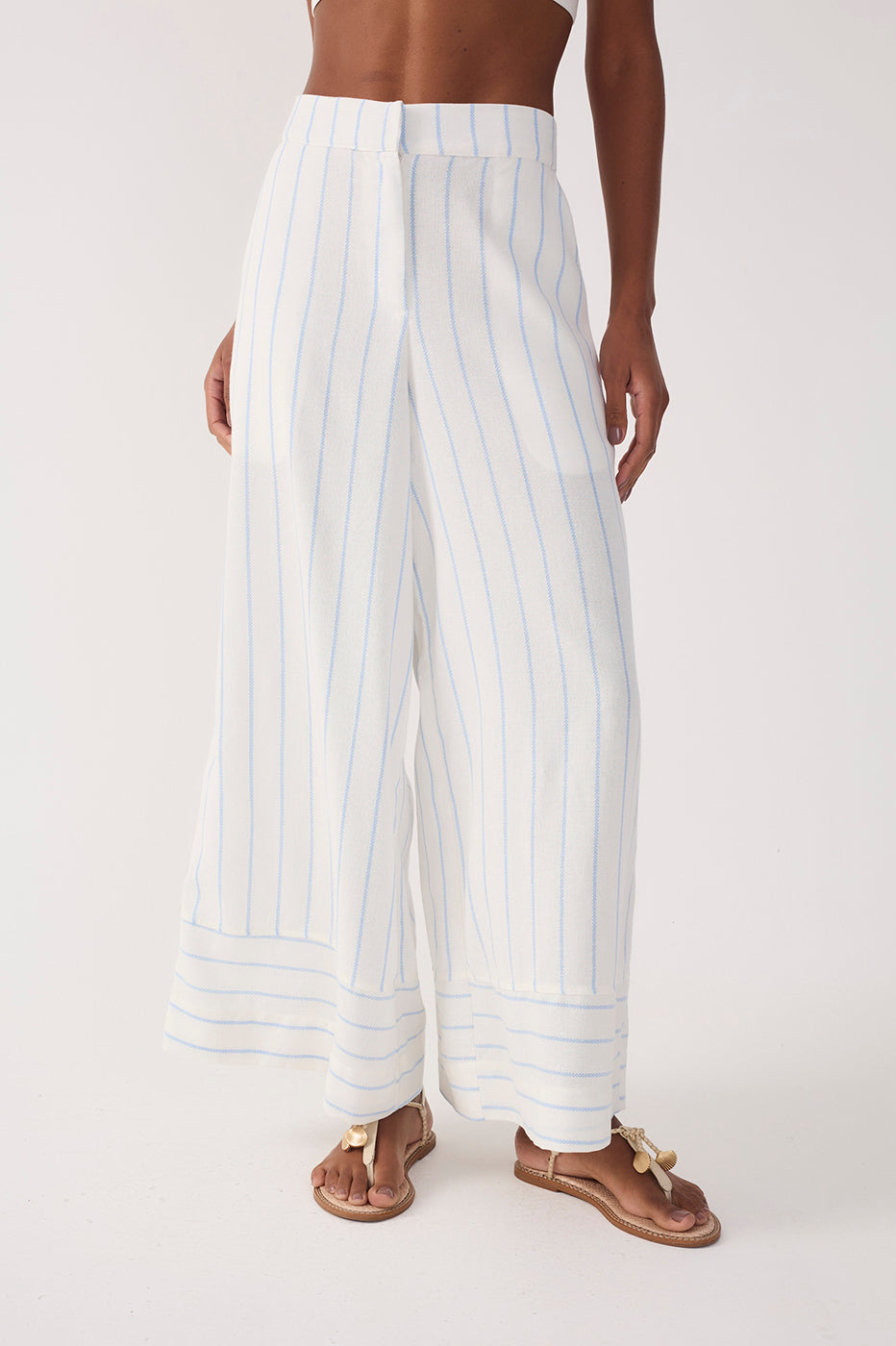 Striped Linen Cropped Pants_4