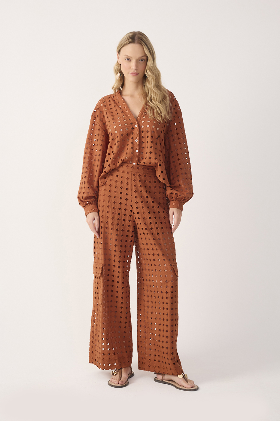 Eyelet Cargo Pocket Pants