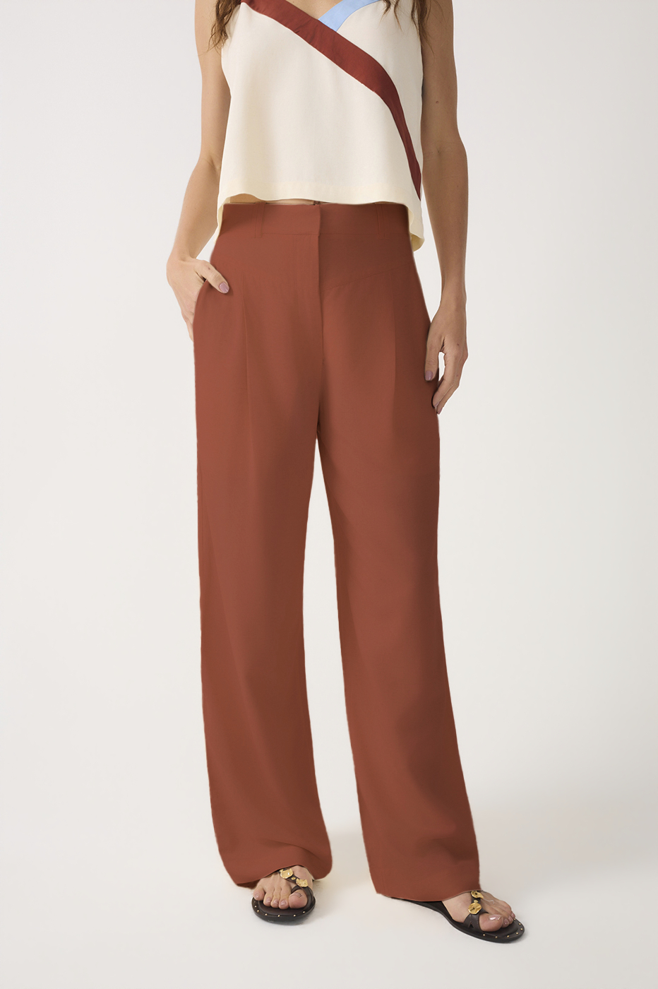 Pockets Straight Leg Pants_4