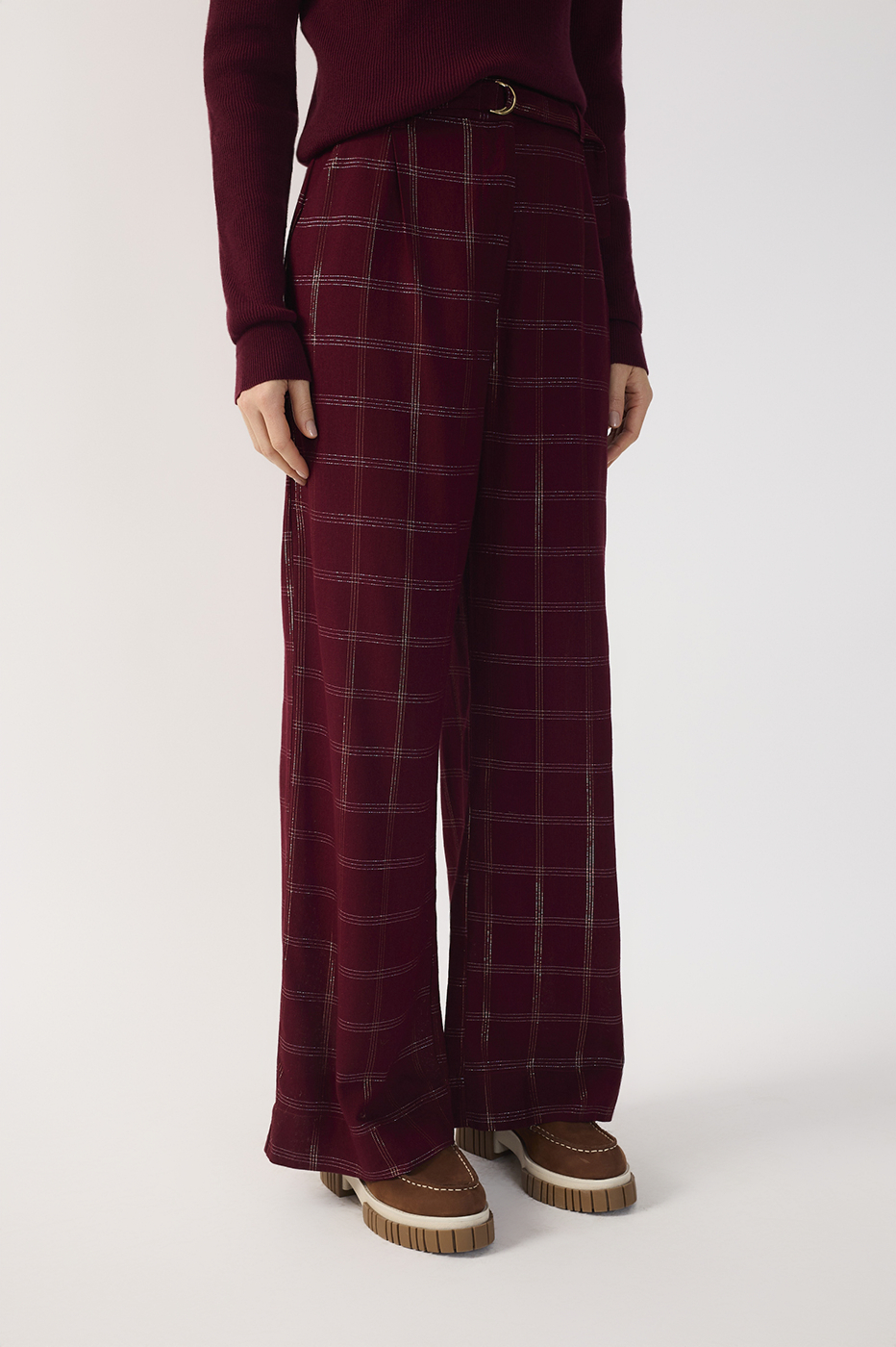 Plaid Wide-Leg Linen Pants_4