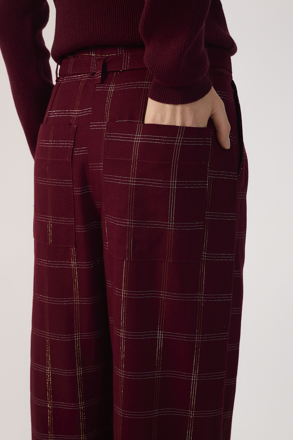Xadrez Lurex Linen Pants_6
