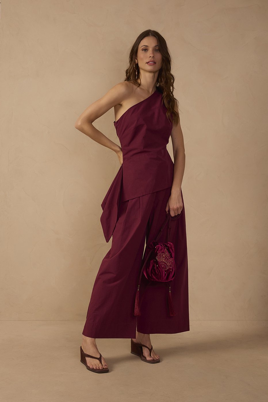 Pleated Wide-Leg Cotton Pants_1