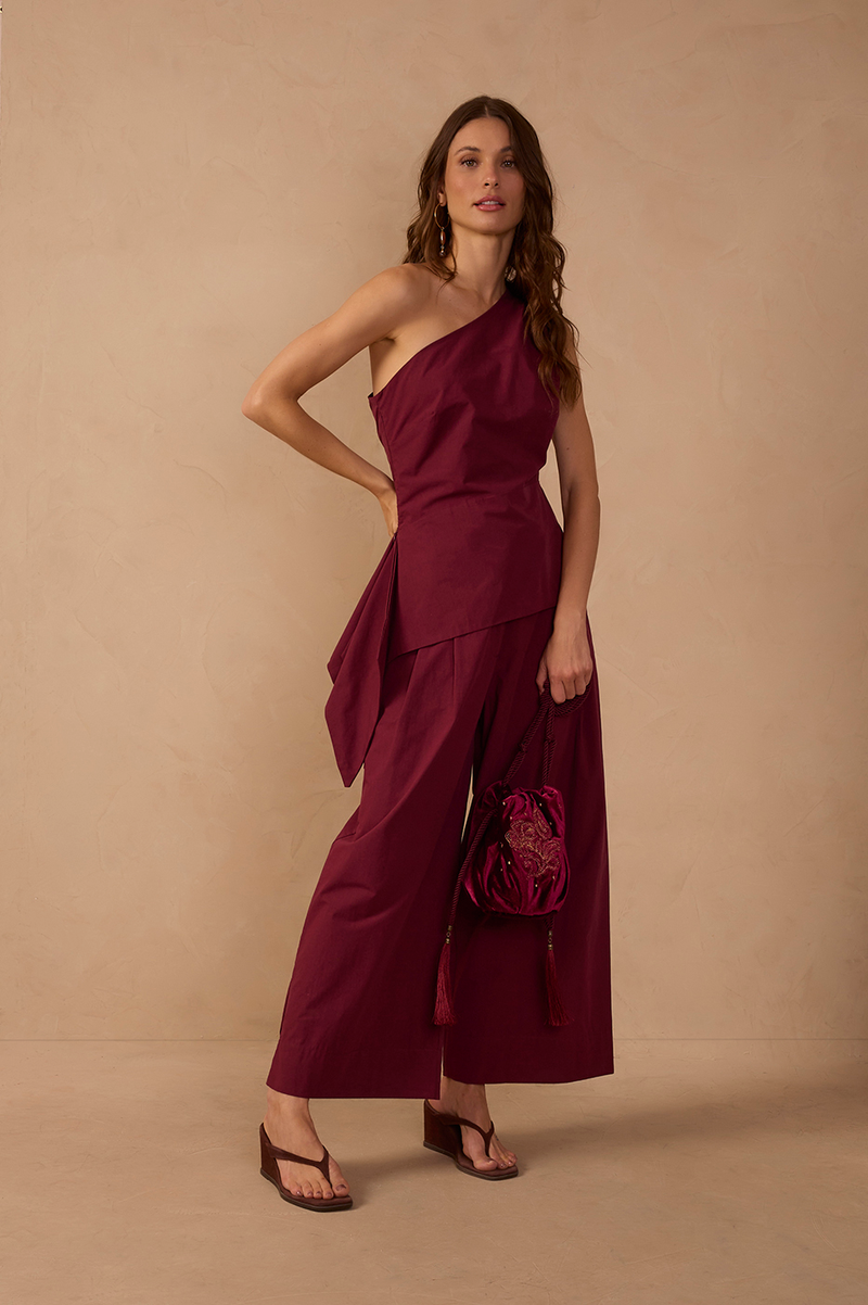 Pleated Wide-Leg Cotton Pants_1