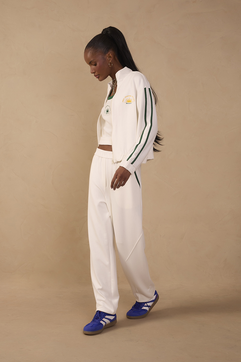 Off-White Brazil Side Trim Wide-Leg Pants