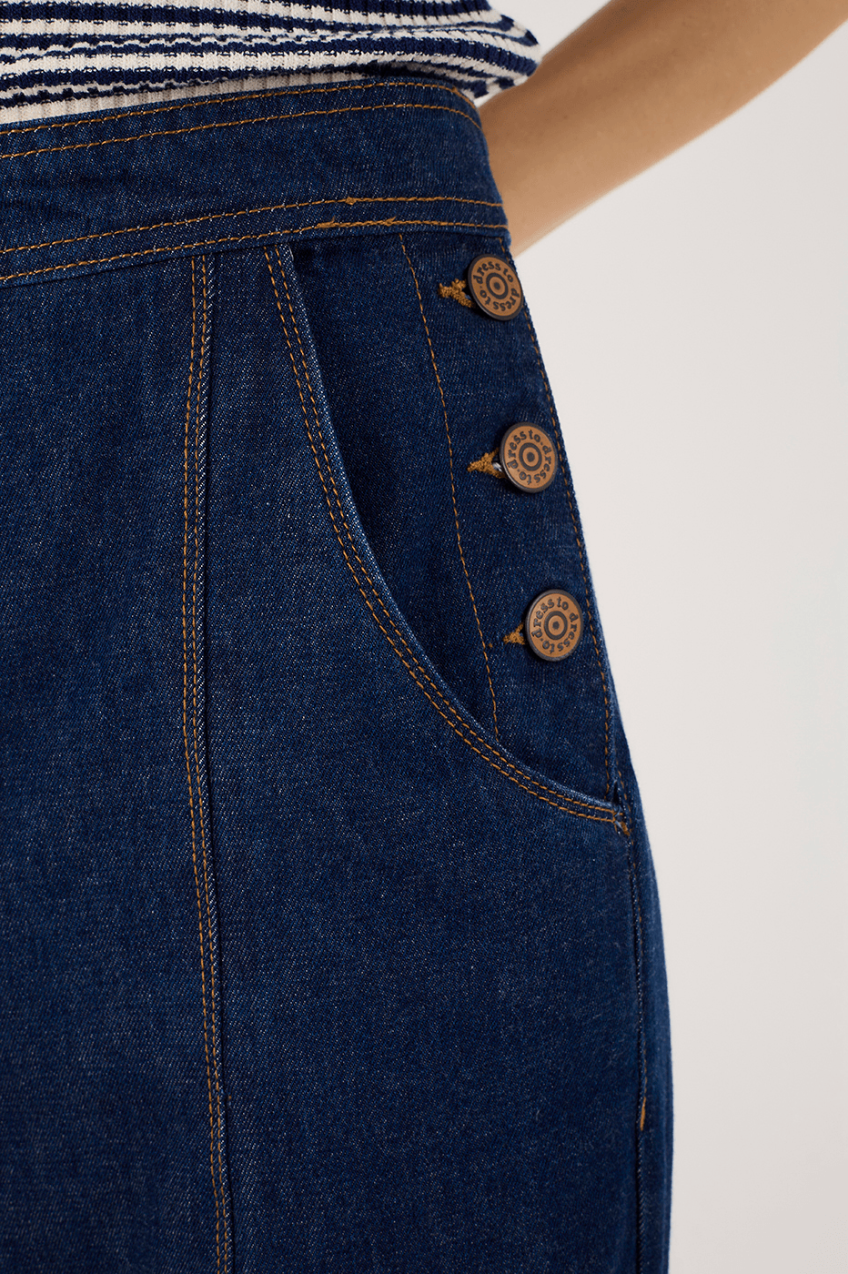 Button-Pleat Jeans
