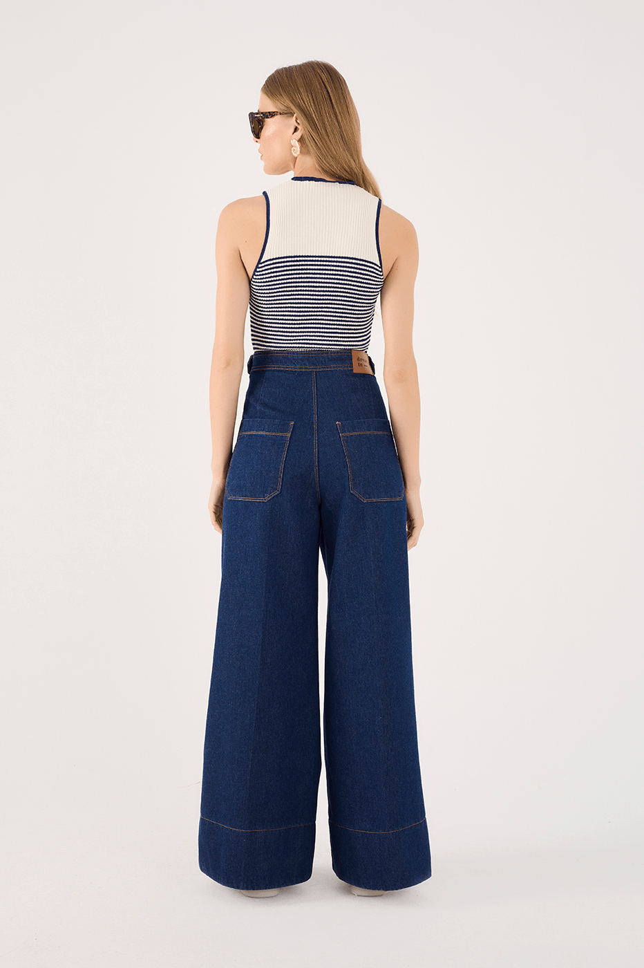 Button-Pleat Jeans