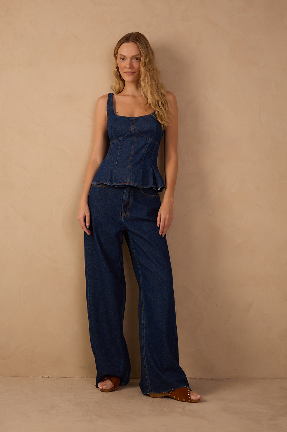 Straight Leg Denim Pants_1