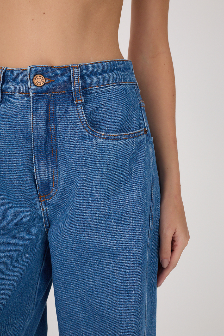 Denim Offset Stitching Pants_4