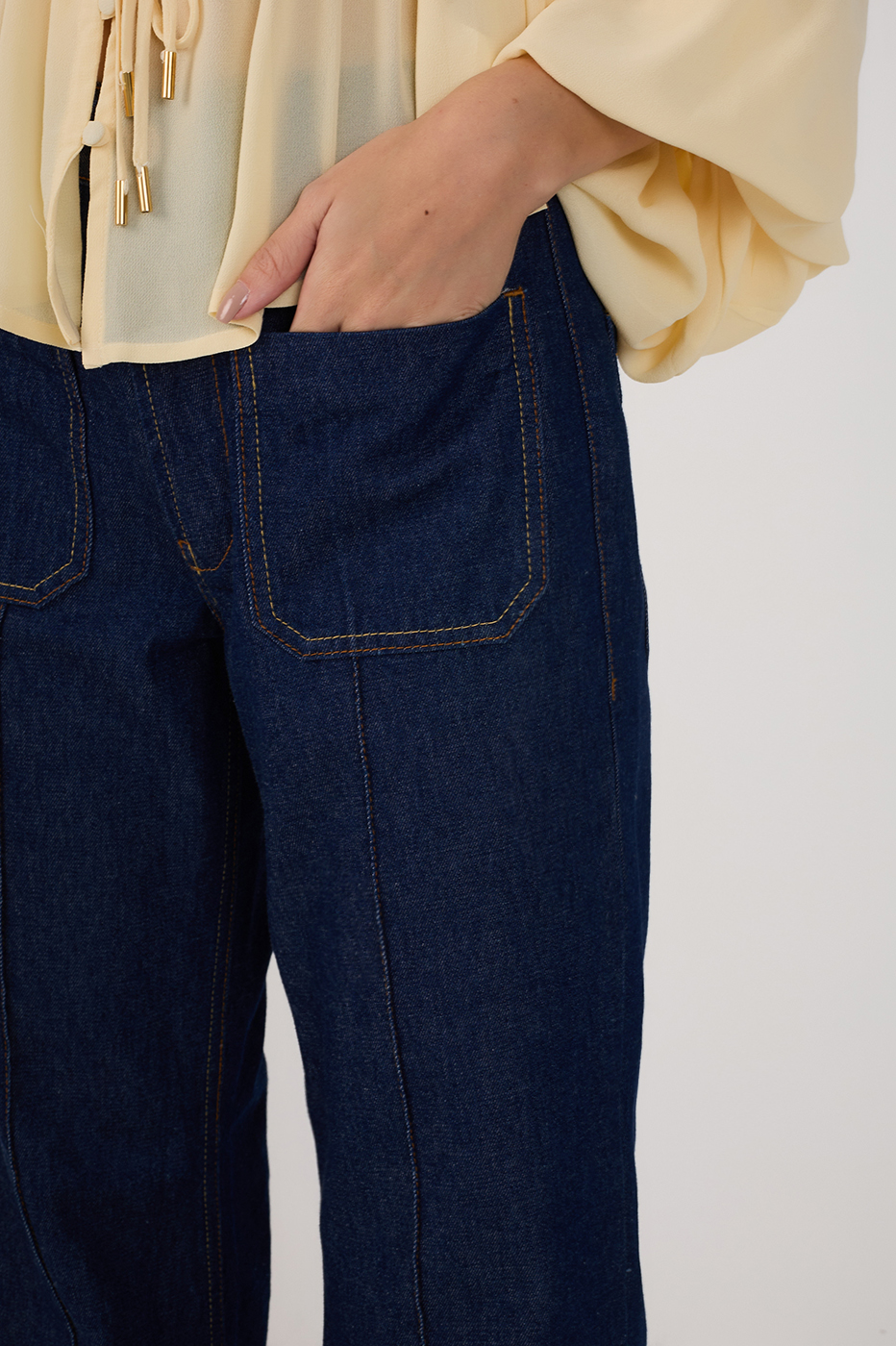 Flared Denim Pocket Pants_4