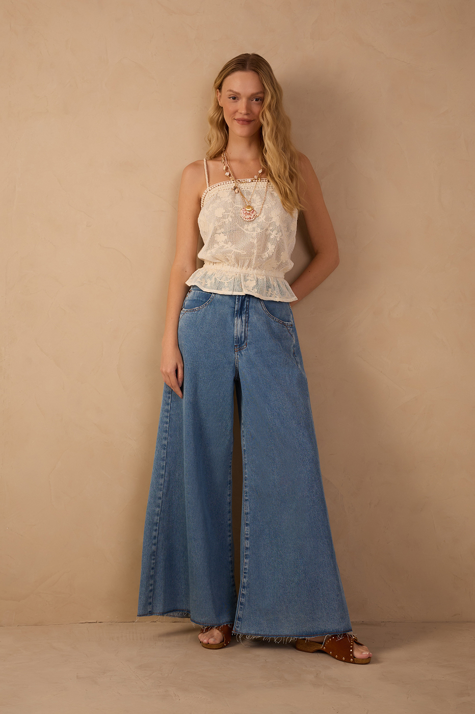 Wide Leg Denim Pants_1