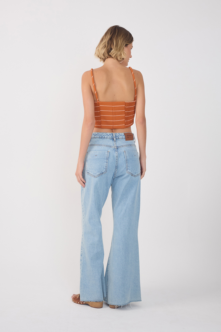 Flowy Denim Cutouts Pants