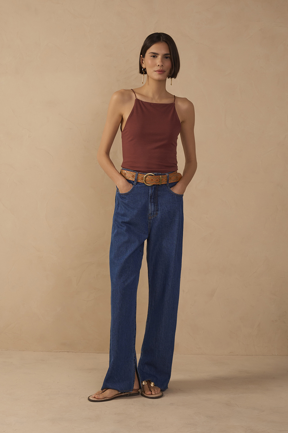 Straight-Leg Slit Jeans_1