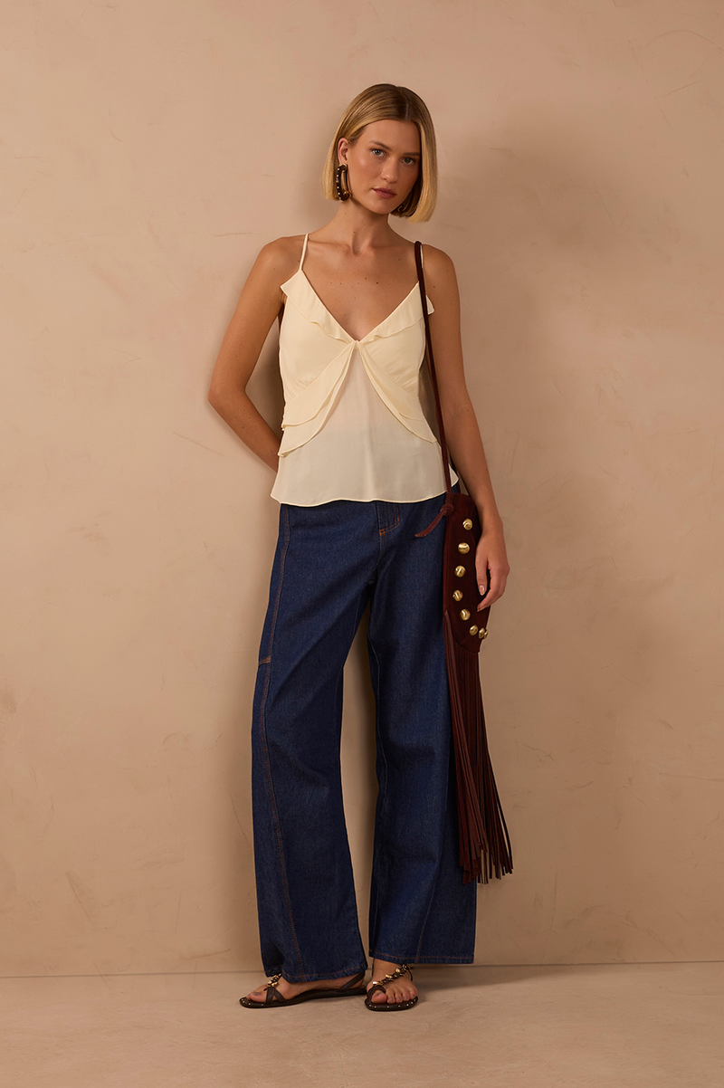 Denim Pockets Seam Detail Pants_1