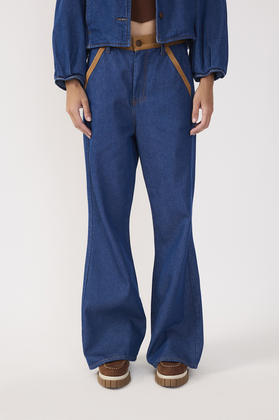Vintage Bicolor Jeans Pants_4