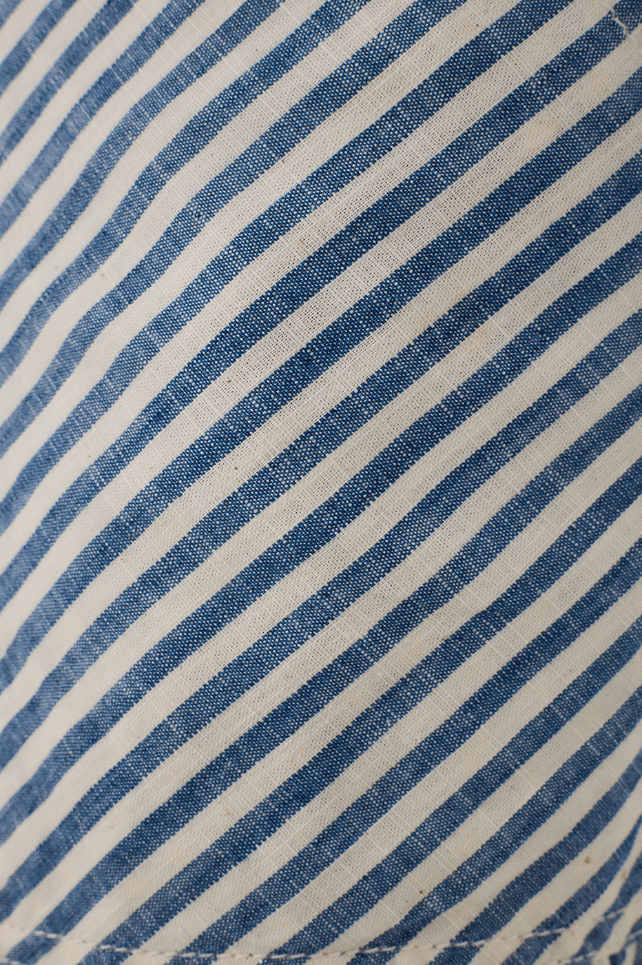 Blue Stripes Pockets Tailored Twill Pants