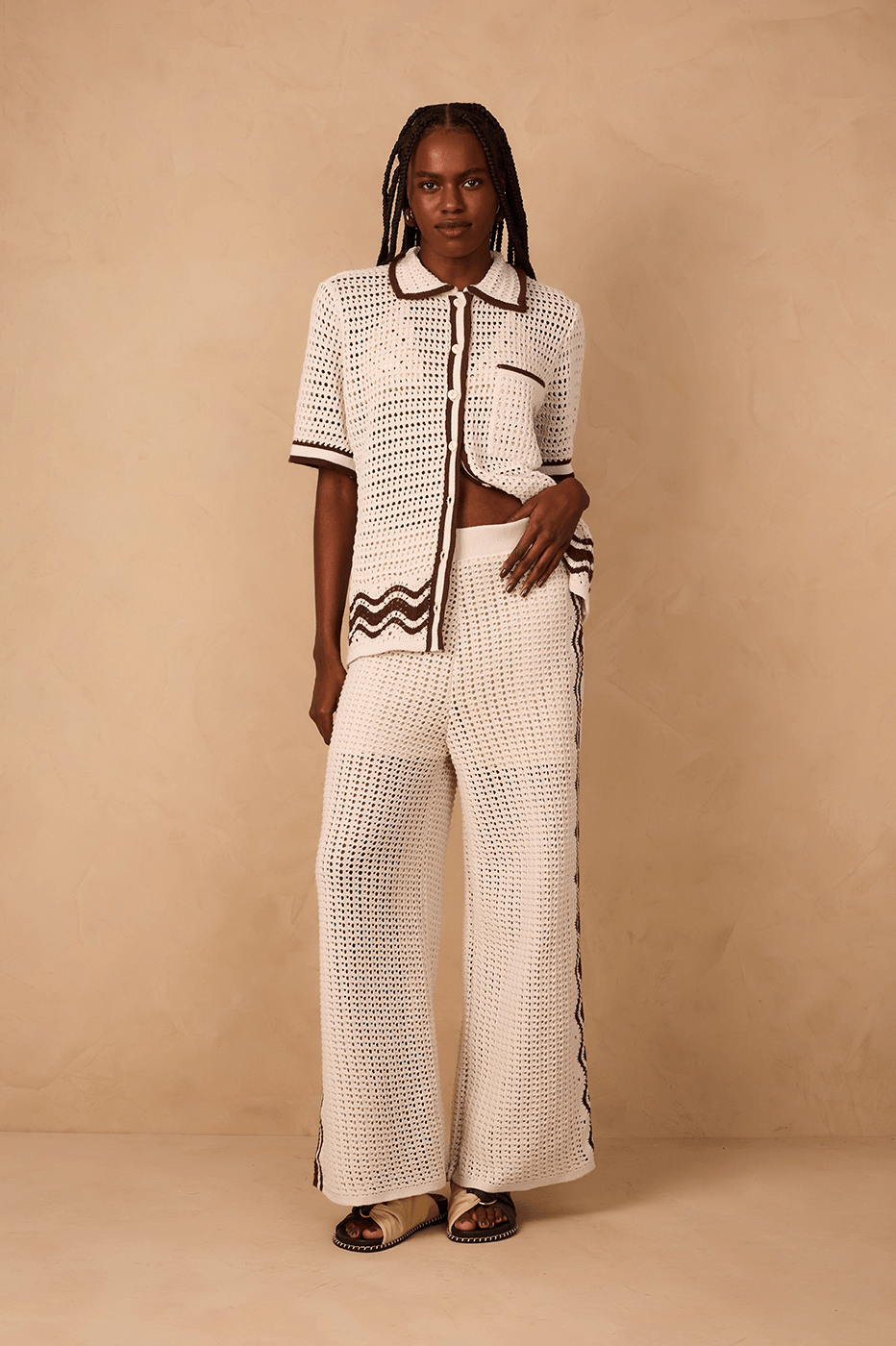 Beige Grao Orla Lined Tricot Pants