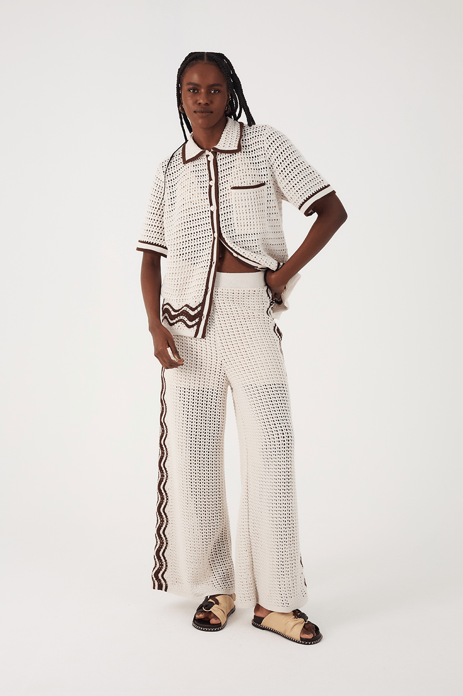 Beige Grao Orla Lined Tricot Pants