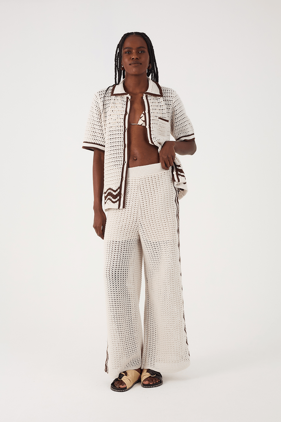 Beige Grao Orla Lined Tricot Pants