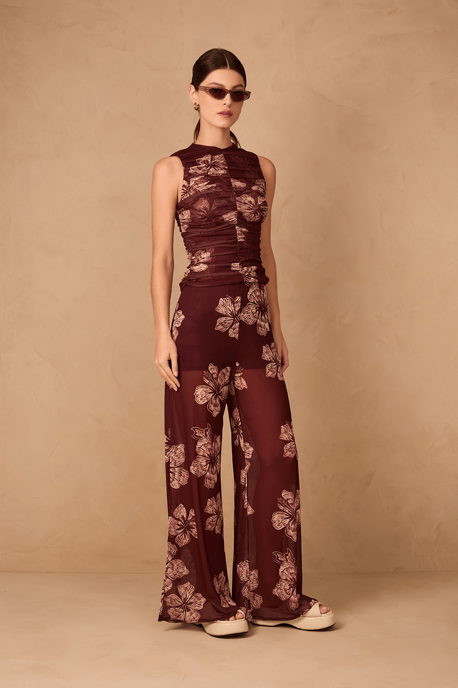 Brown Grumari Lined Tulle Pants