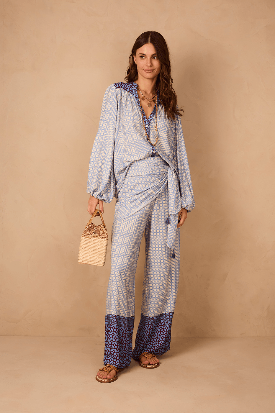 Off-White Ladrilho Side Ties Wrap Pants