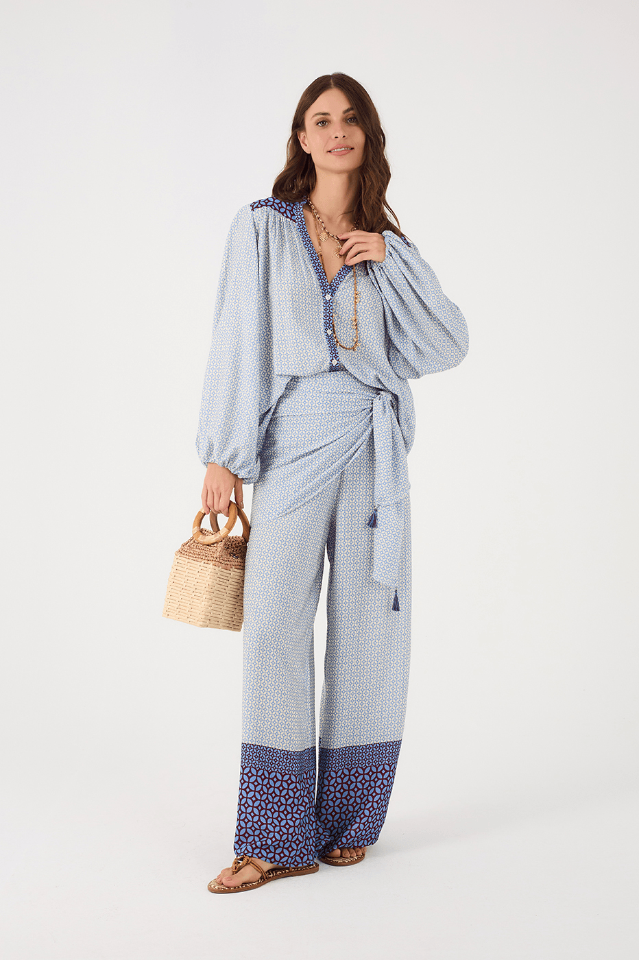 Off-White Ladrilho Side Ties Wrap Pants