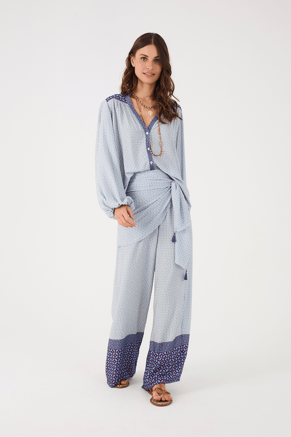 Off-White Ladrilho Side Ties Wrap Pants