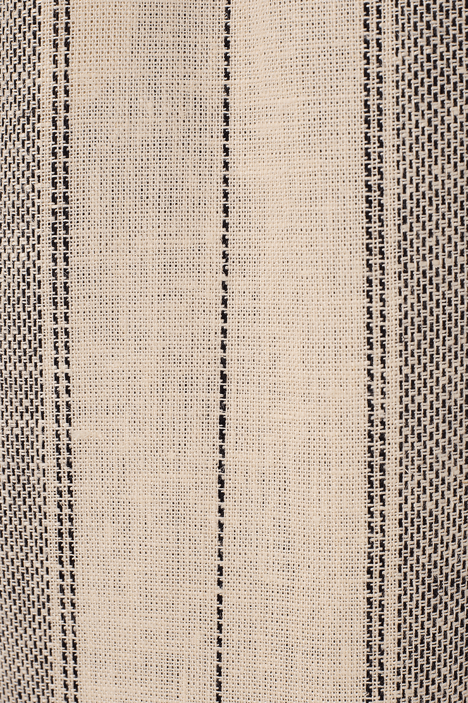 Sand Stripes Elastic Waist Side Pockets Linen Pants