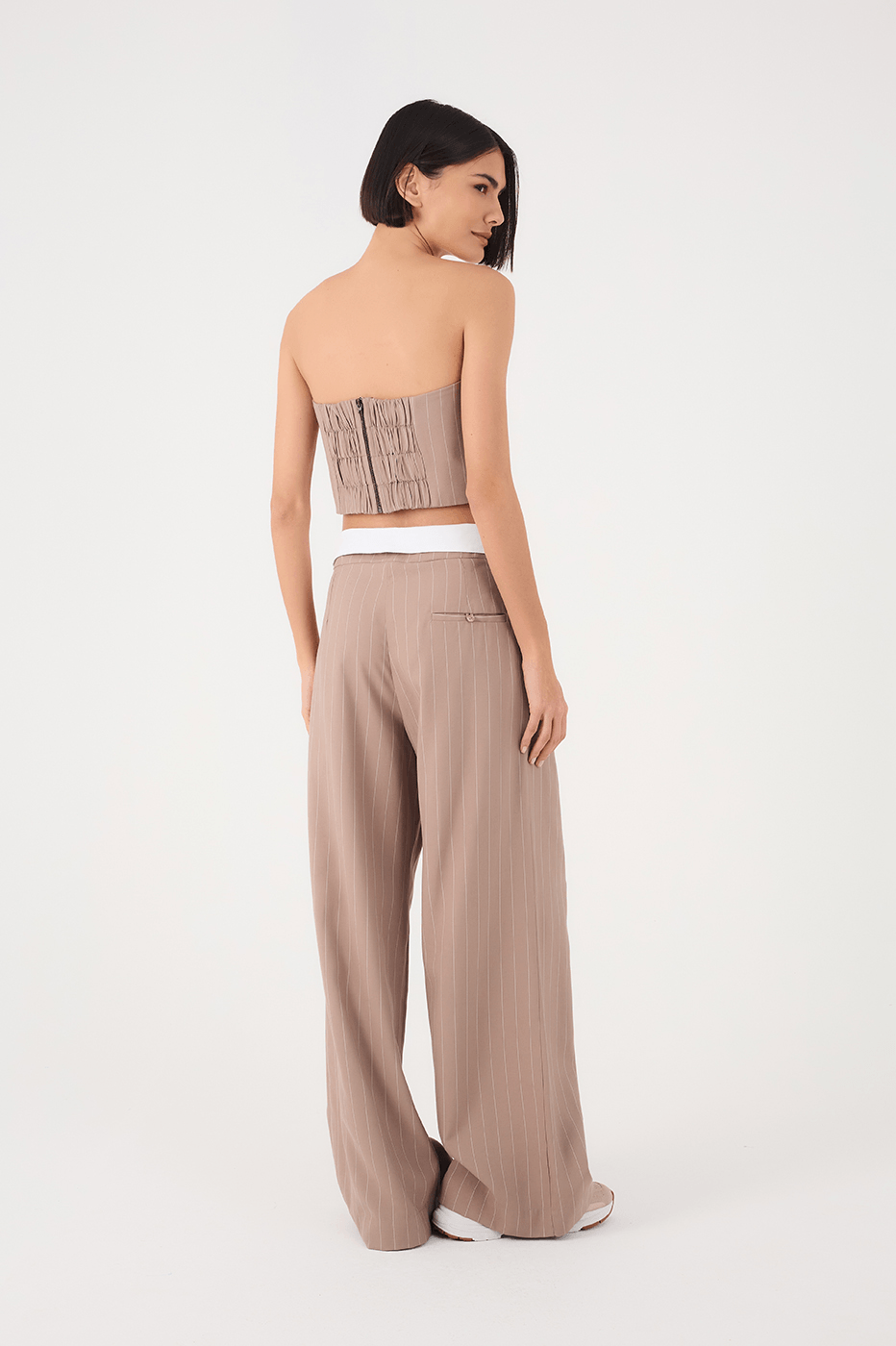 Grey Mirante Pinstripe Side Pockets Cotton Pants