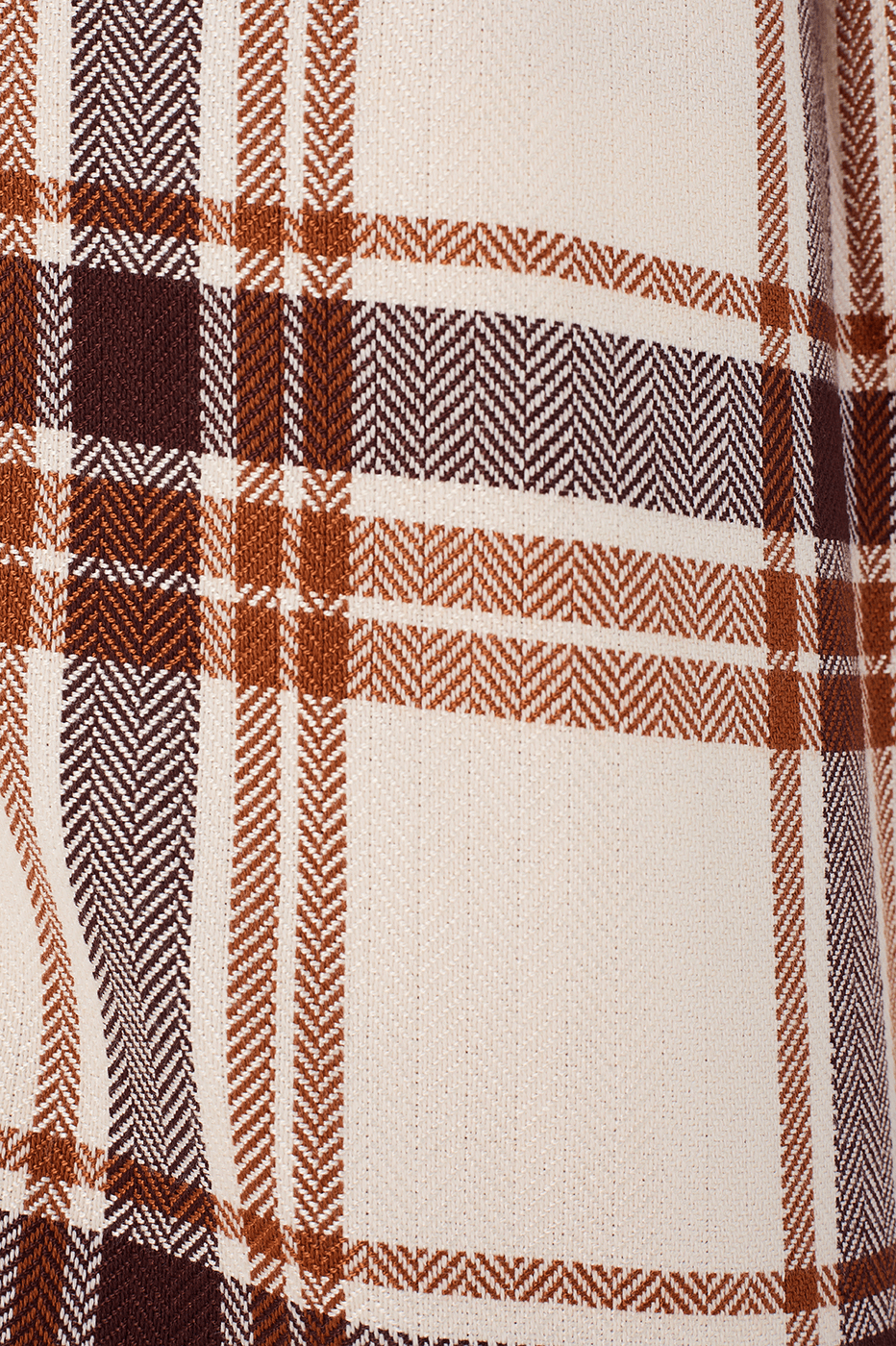 Brown Plaid Buckled Waist Side Pockets Pants