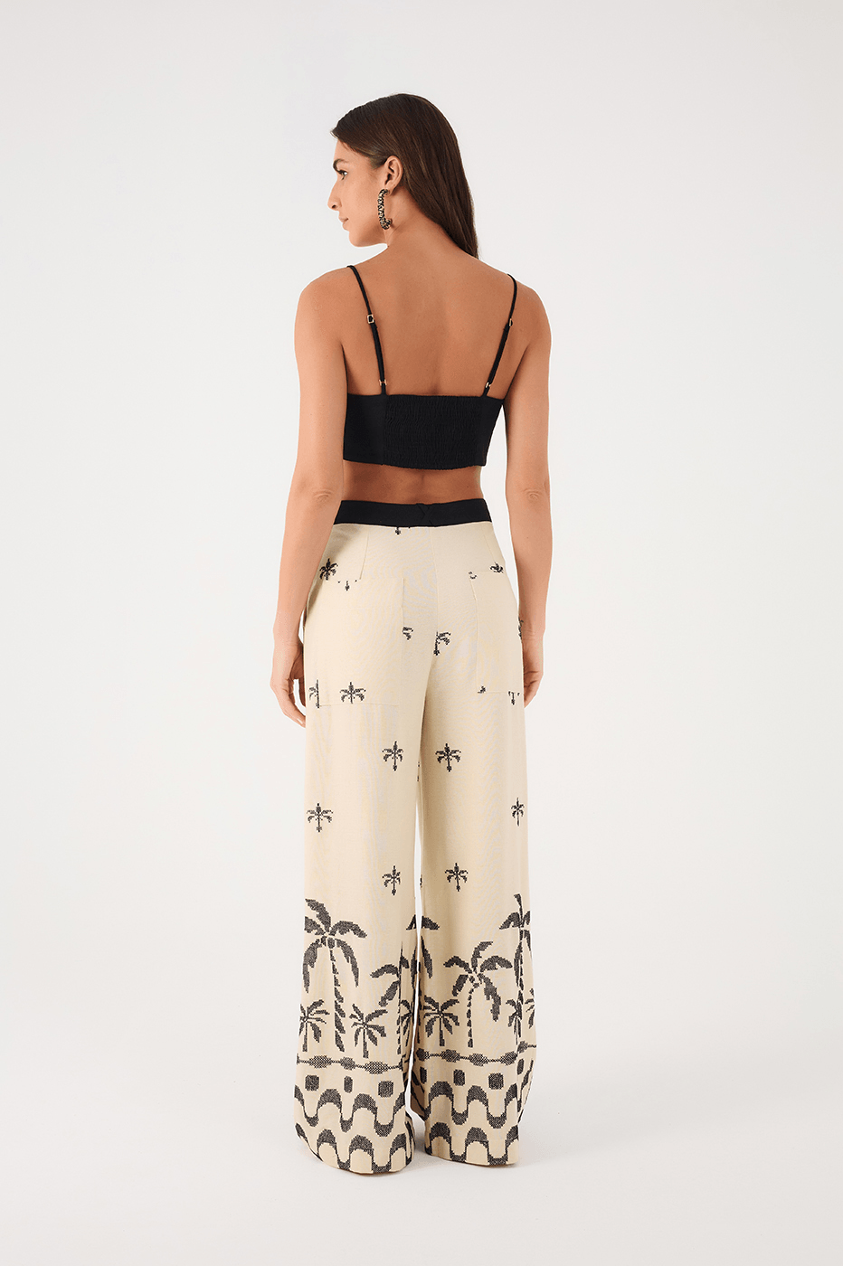 Off-White Embroidered Orla Wide-Leg Linen Pants