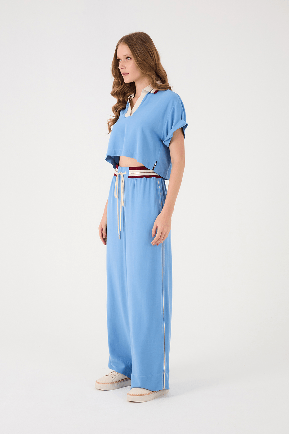Blue Arpoador Drawstring Waist Side Pockets Pants