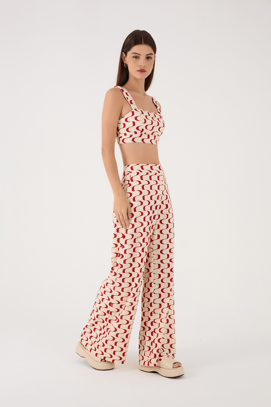 Red Copanema Side Pockets Pants