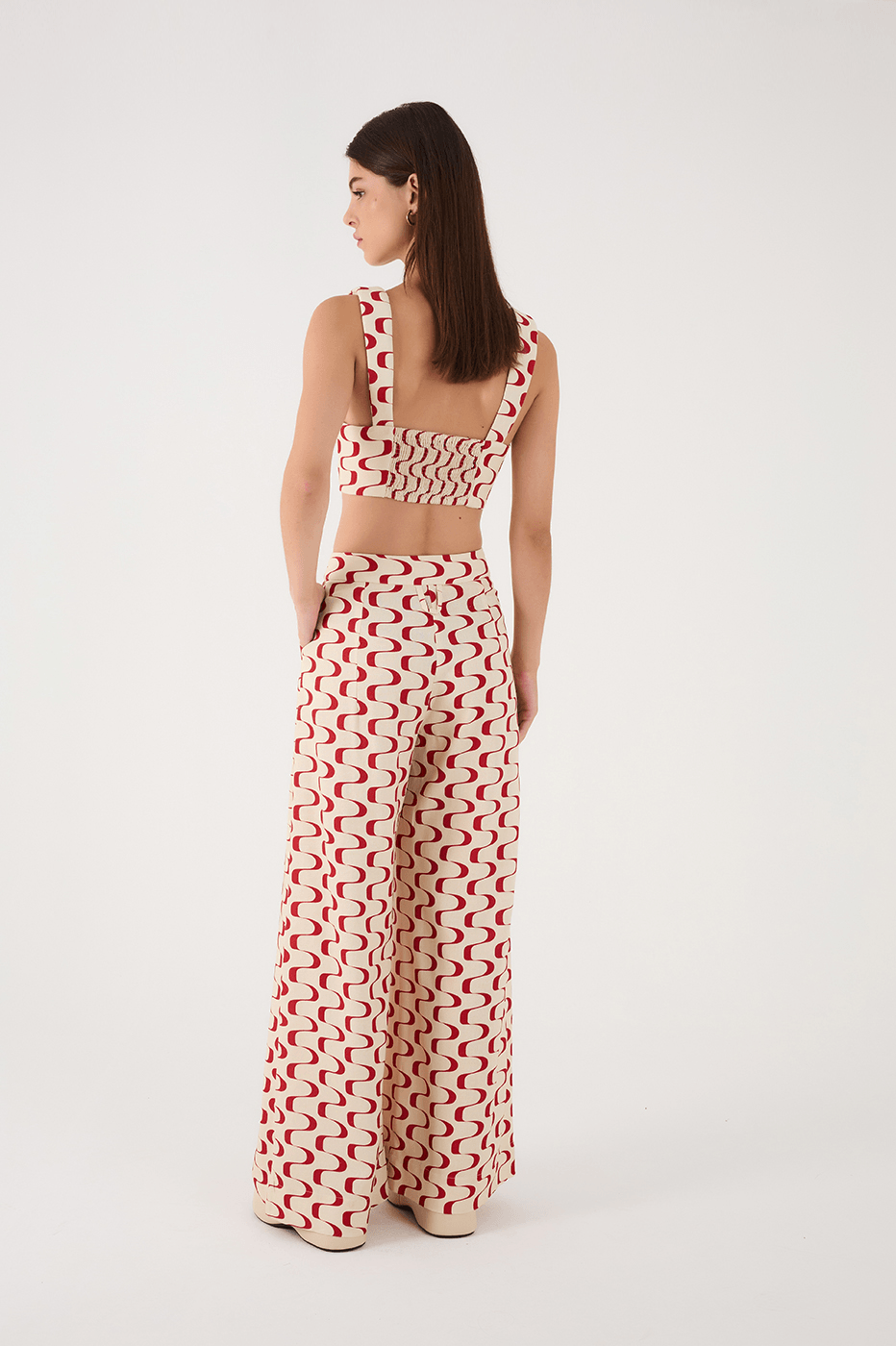 Red Copanema Side Pockets Pants