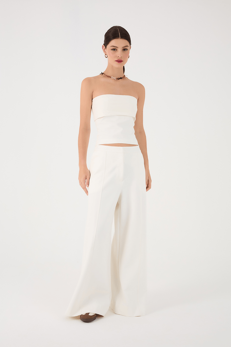 Off-White Side Pockets Wide-Leg Tailored Pants