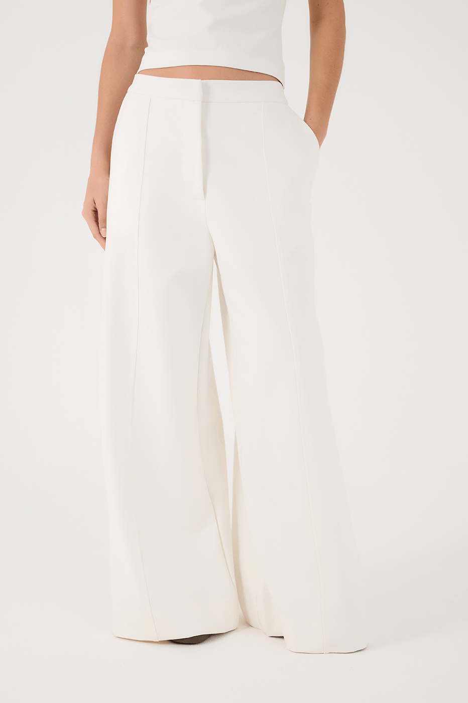Off-White Side Pockets Wide-Leg Tailored Pants