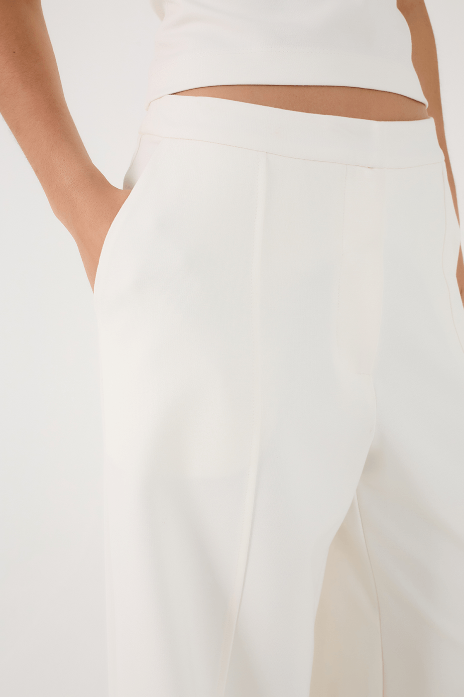 Off-White Side Pockets Wide-Leg Tailored Pants