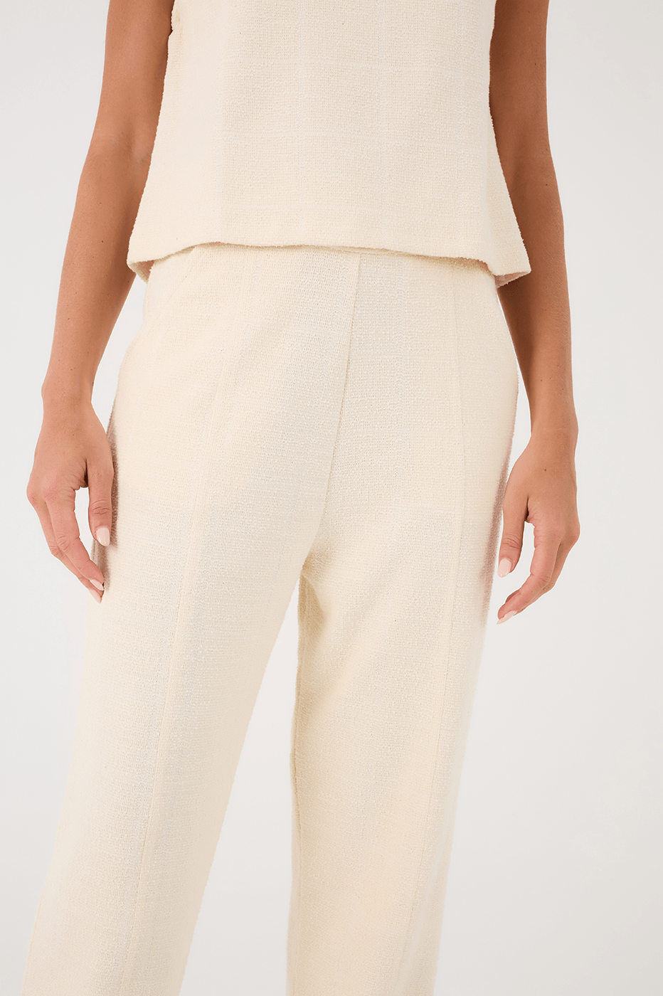 Off-White Side Pockets Cuffed Boucle Pants