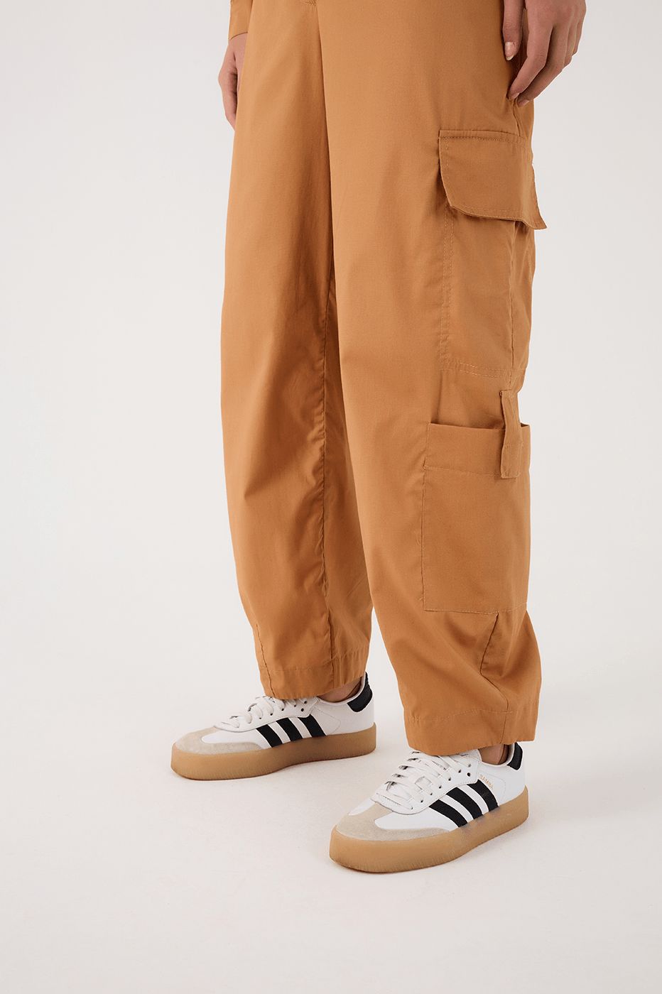 Beige Leme Tailored Cotton Pants