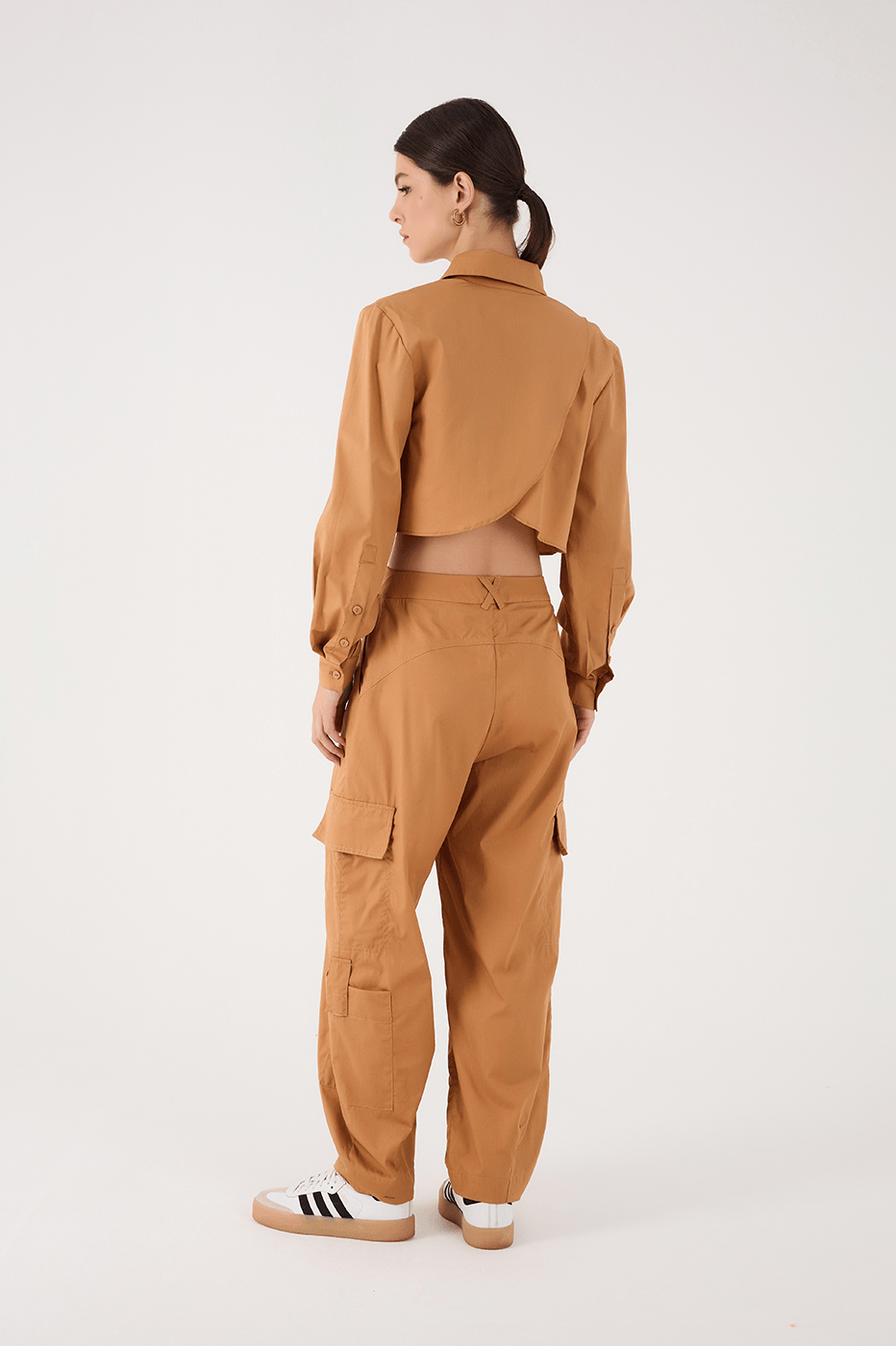 Beige Leme Tailored Cotton Pants