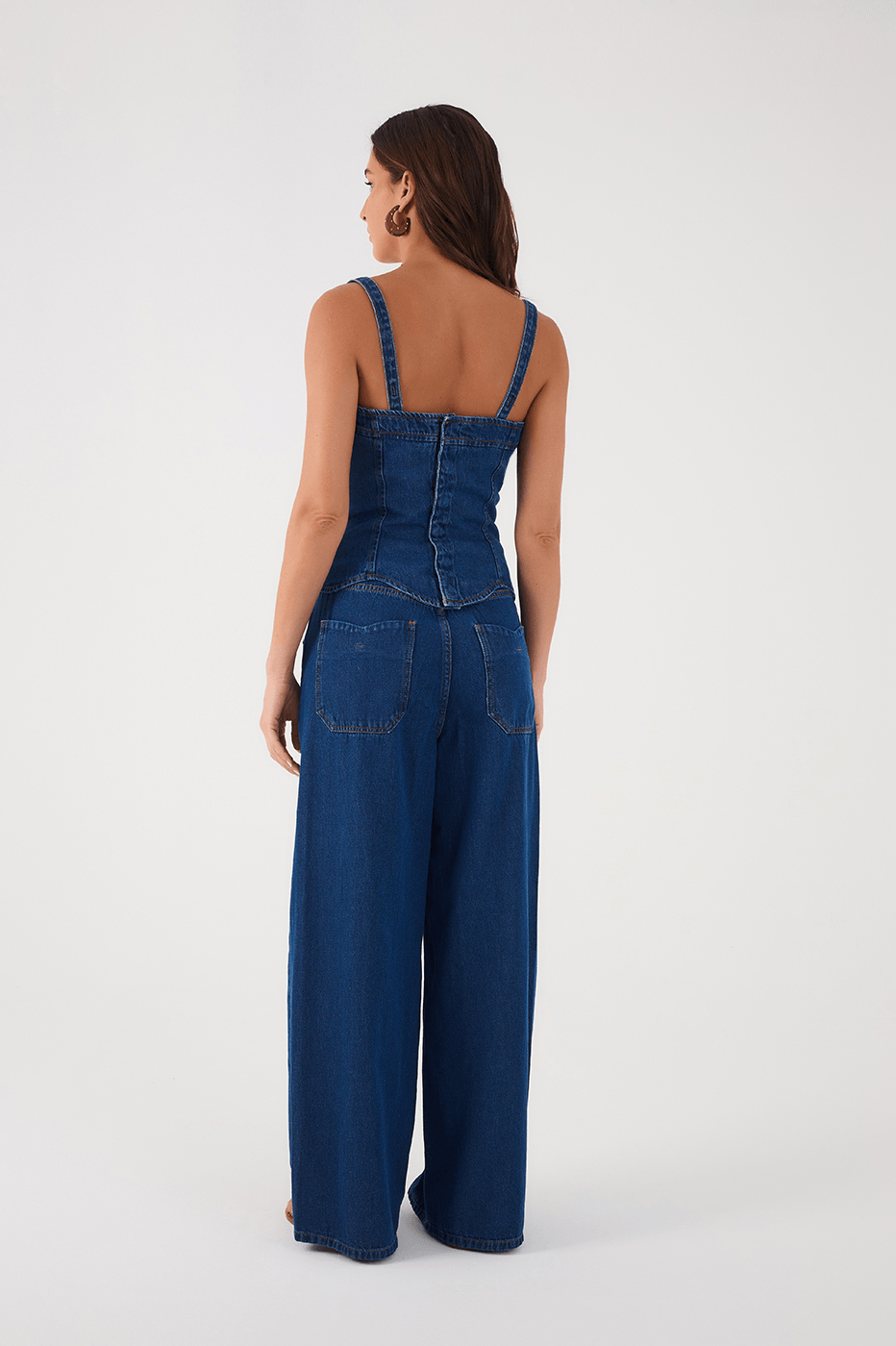 Denim Mare Pockets Wide-Leg Pants