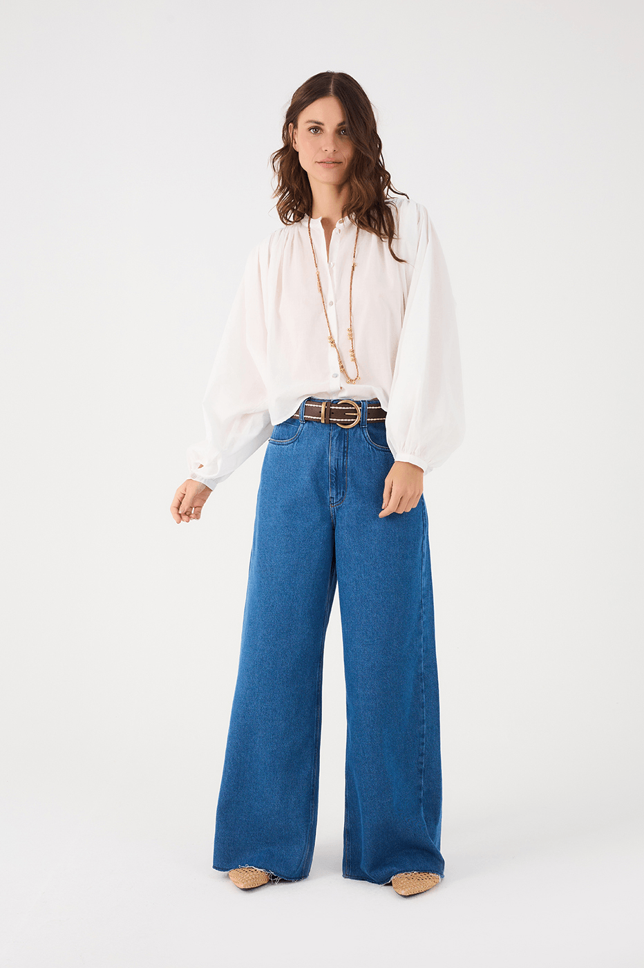 Denim Waves Pockets Boyfriend Pants