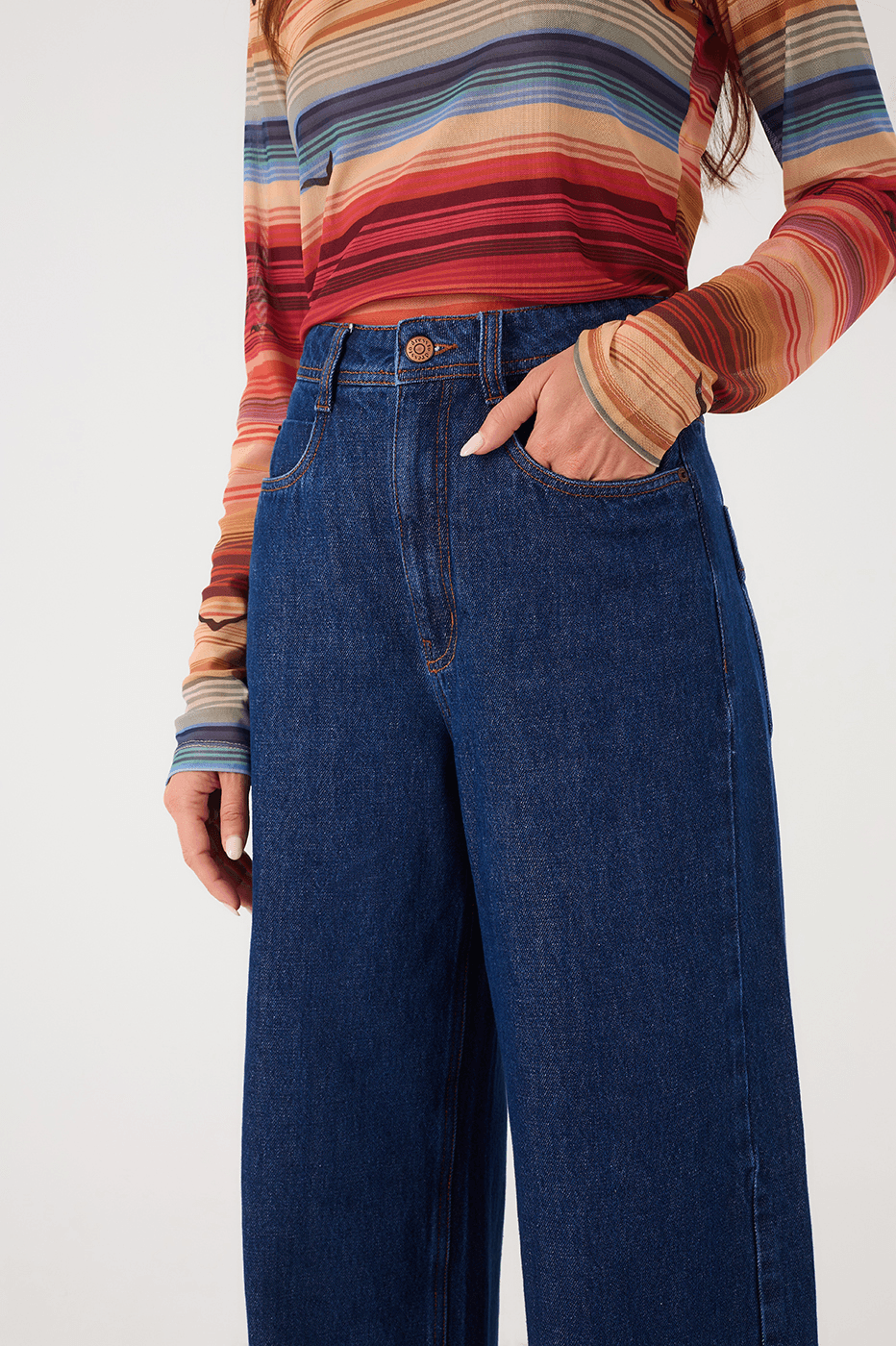 Dark Denim Pockets Boyfriend Pants